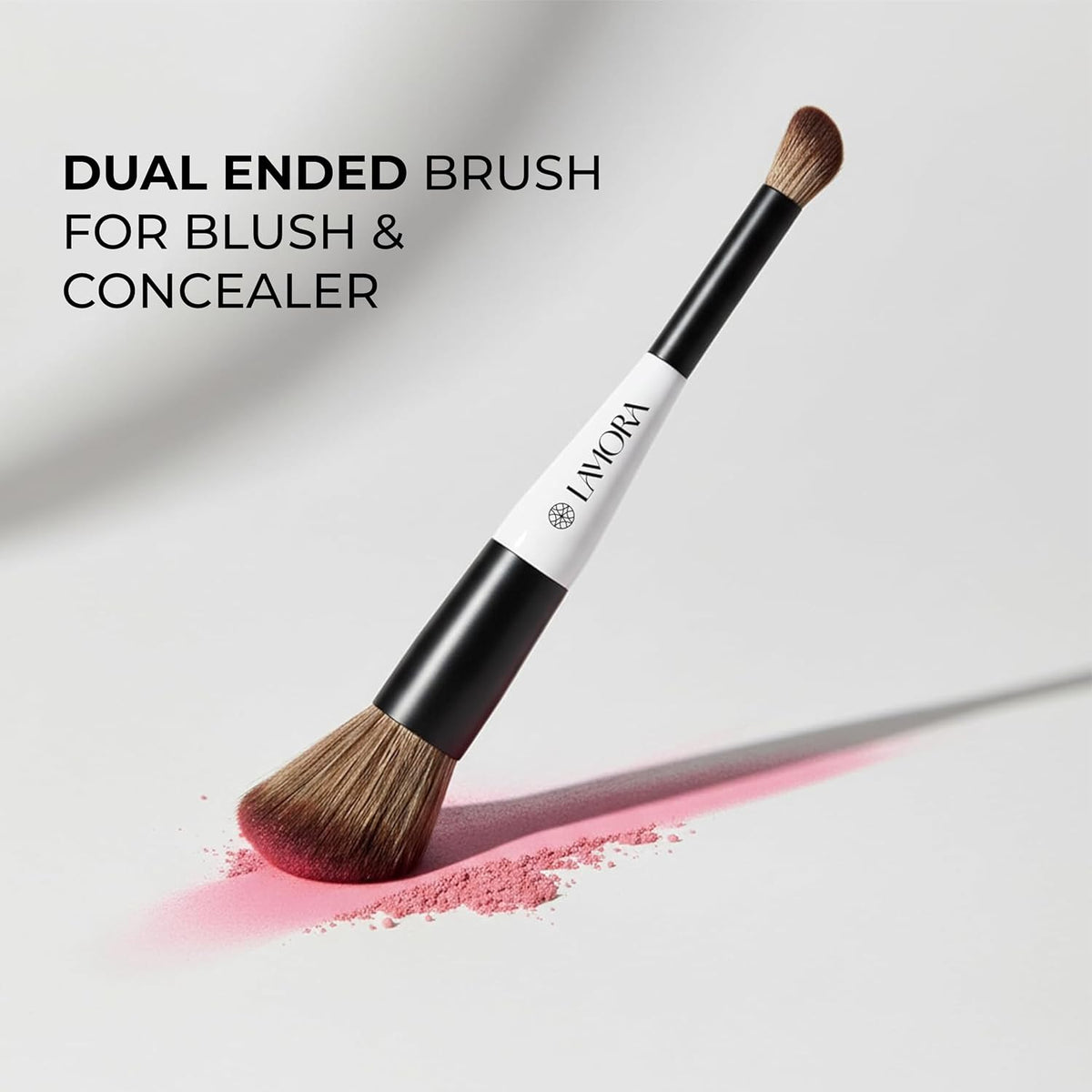 Dual Ended Makeup Brush - Blush + Concealer - Duo Angled Face Brush