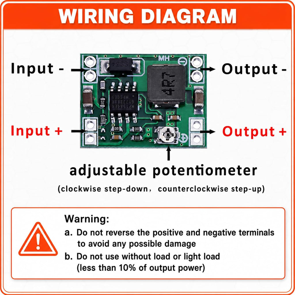 6-Pack MP1584EN Buck Converter, DC-DC, 3A Adjustable