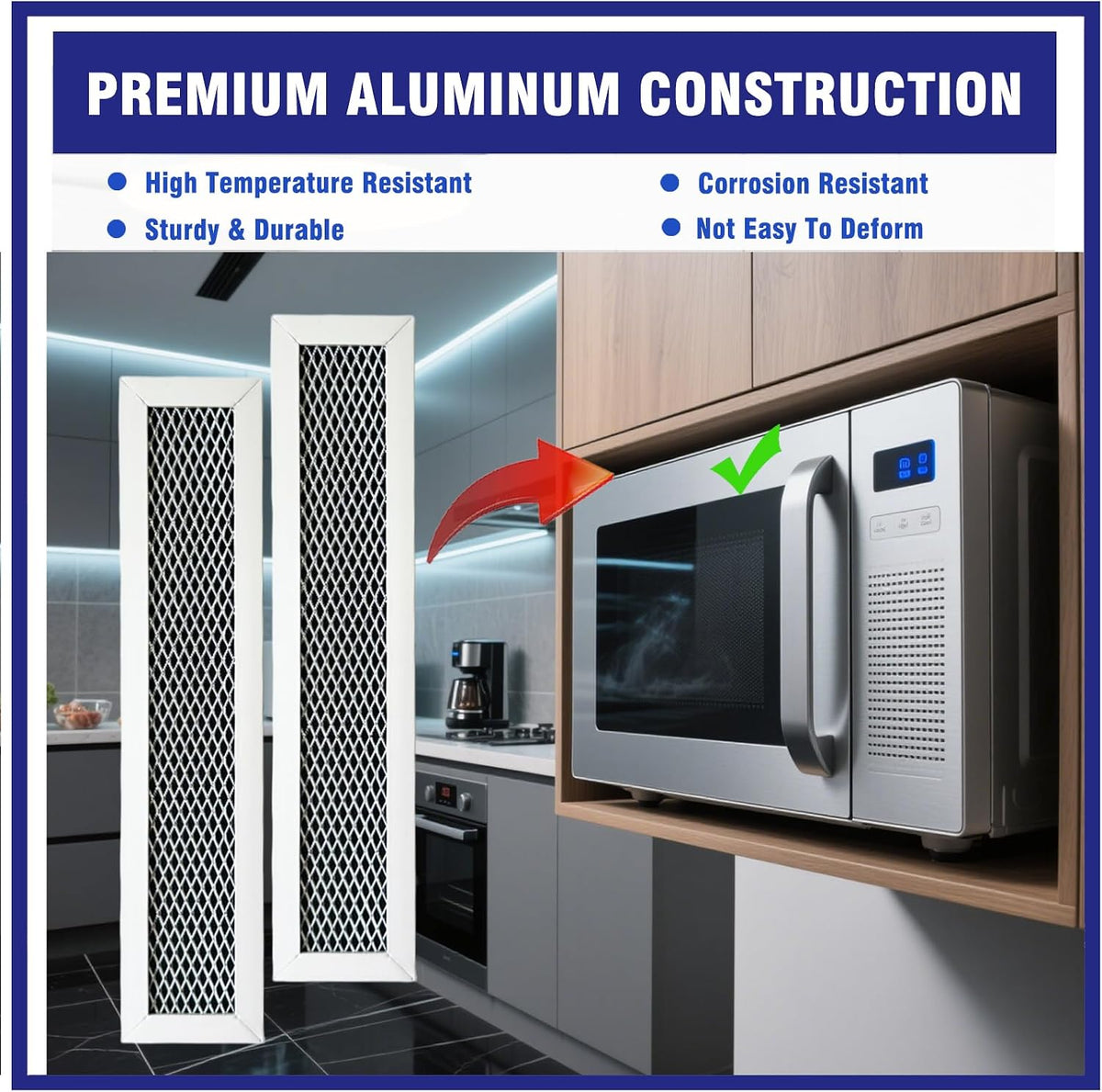 2 Pcs Microwave Charcoal Filter Mesh for GE PVM9005SJ2SS, PVM9005SJ3SS