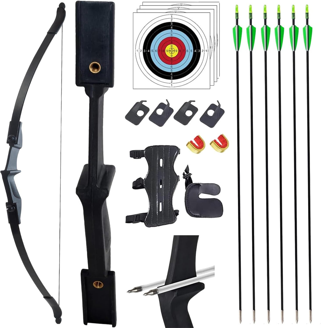 Recurve Bow and Arrow Set for Adults & Youth 20 30 40lb, Takedown Archery Kit for Beginners Right & Left Handed