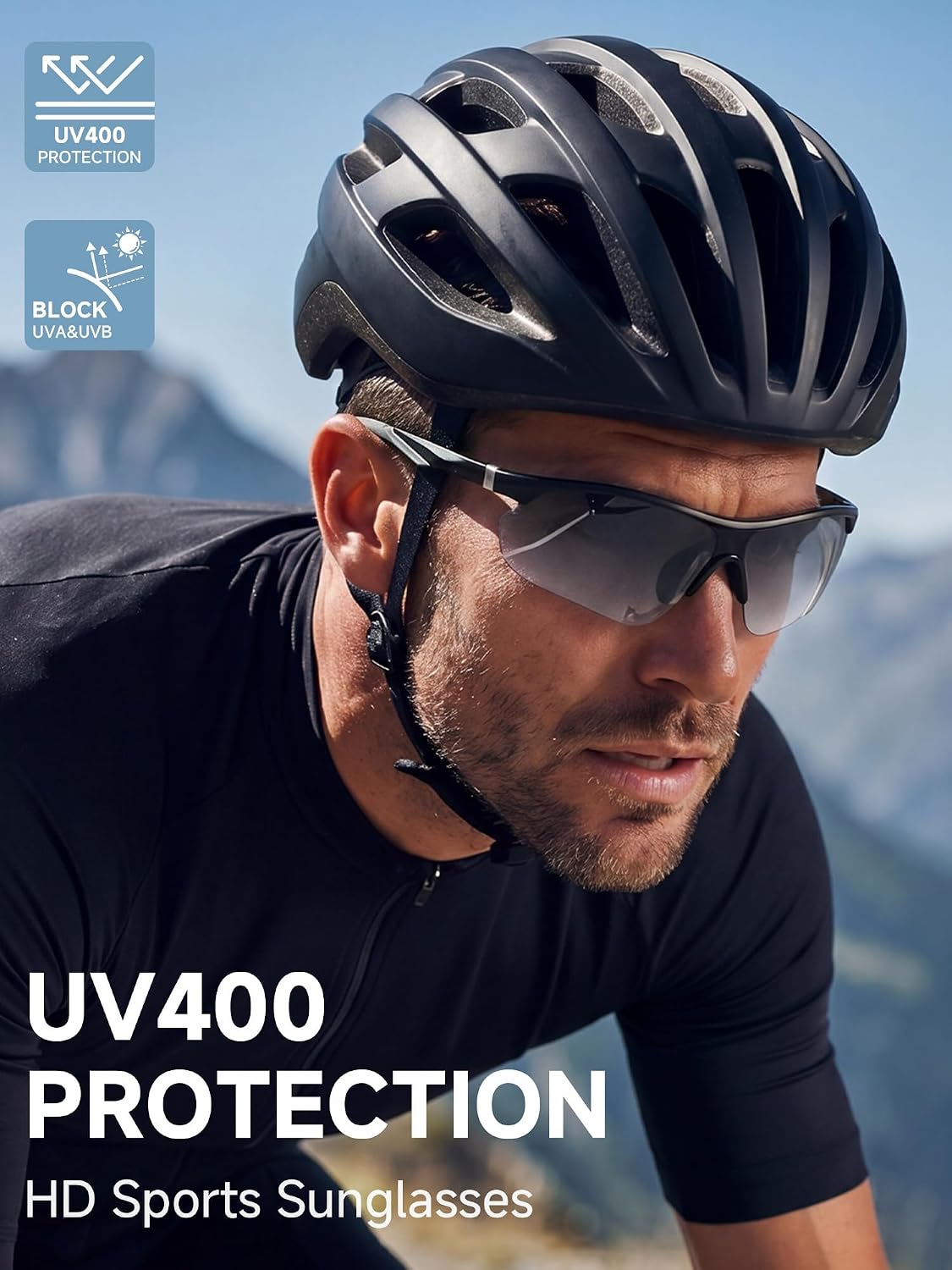 Sports Sunglasses for Men Women, Lightweight Running Glasses with UV400 Protection, Non Polarized for Cycling Golf