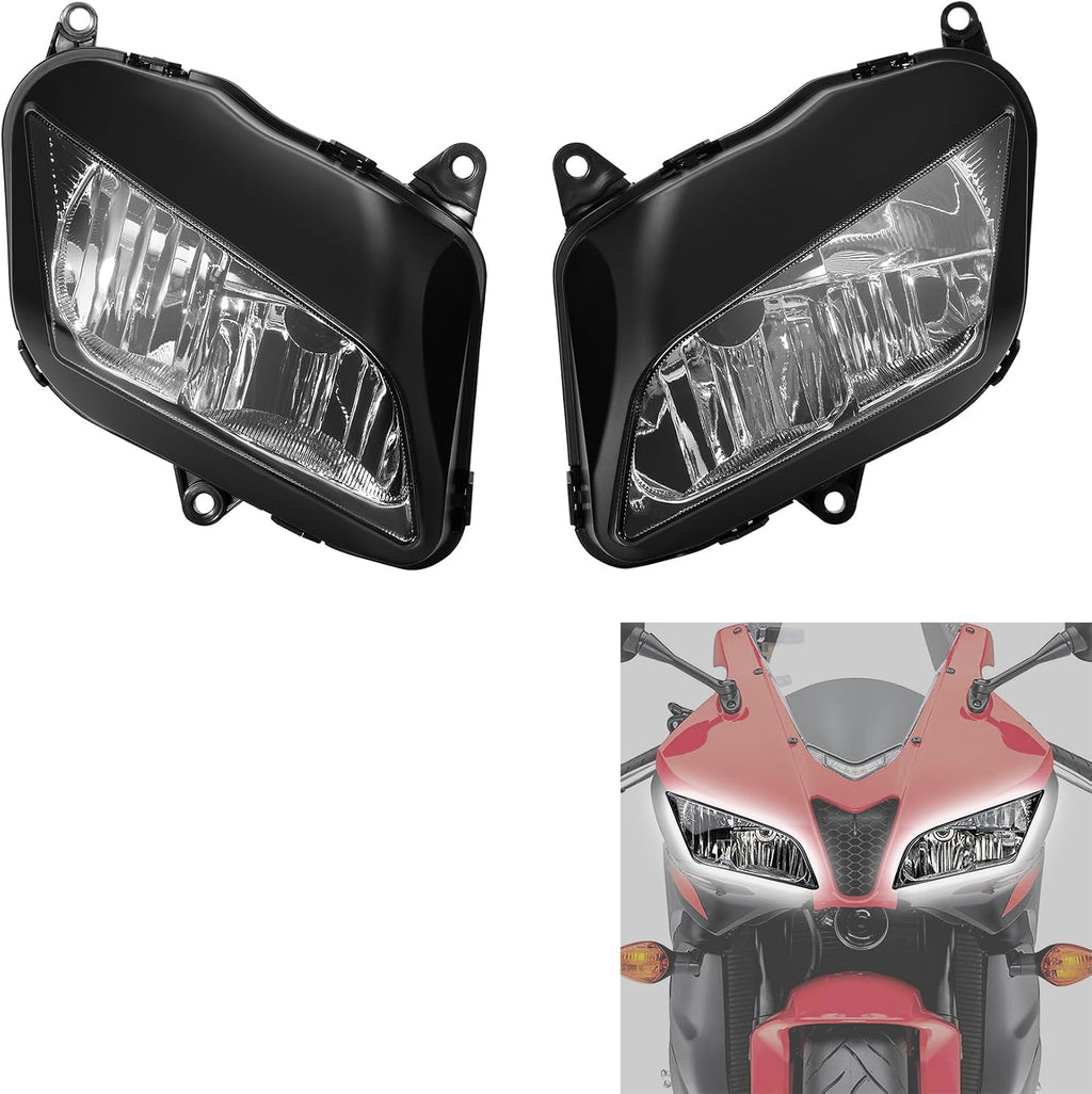 Green-L Motorcycle Headlight & Upper Stay Bracket Fit for Honda CBR600RR 2007-2012 CBR 600RR Headlamp Fairing Support