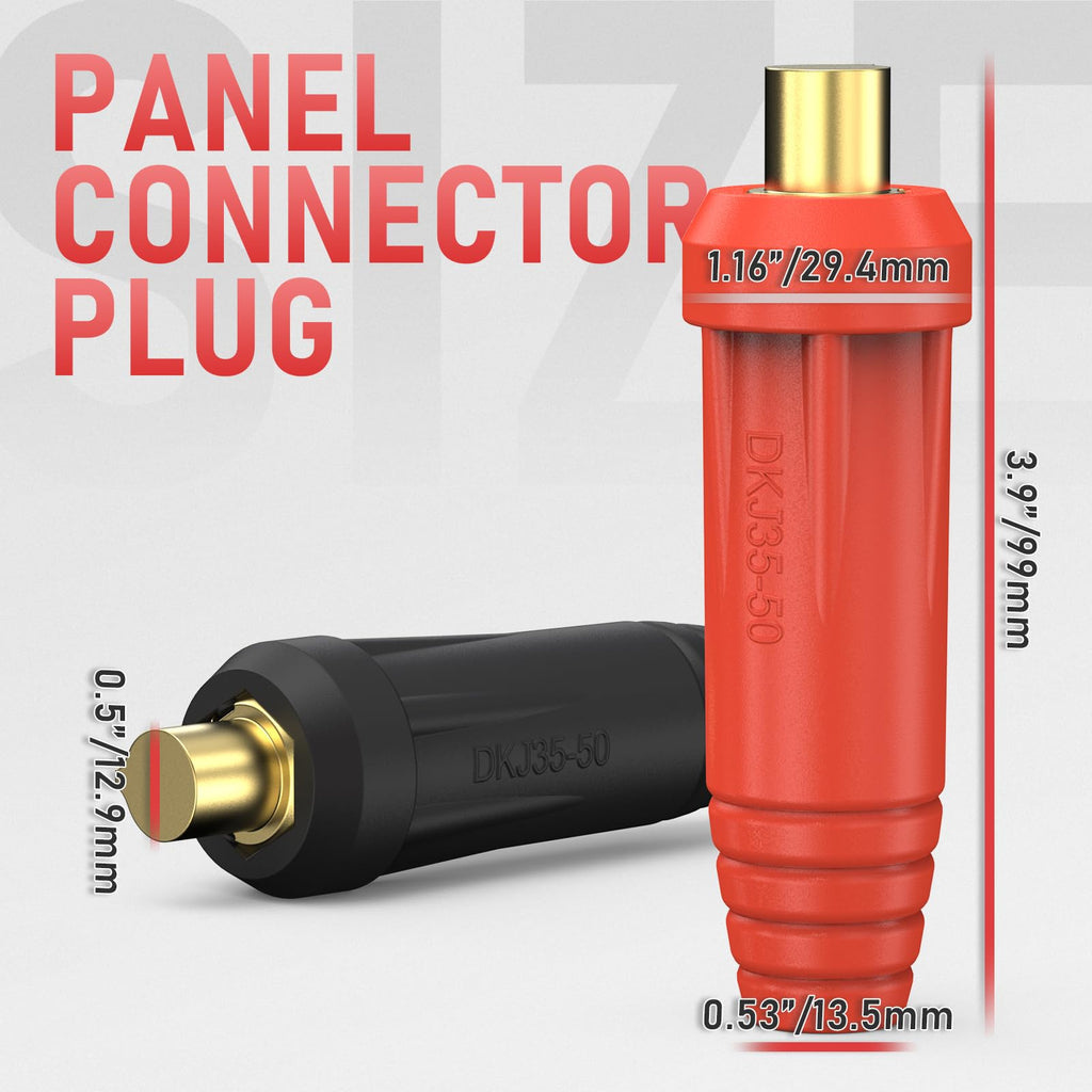YESWELDER Welding Cable Panel Connector, Plug and Socket Set DKJ35-50 and