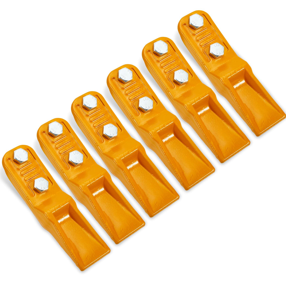 CarBole 6 Pcs Digging Bucket Teeth with Bolts for Skid Steer Loader Backhoe