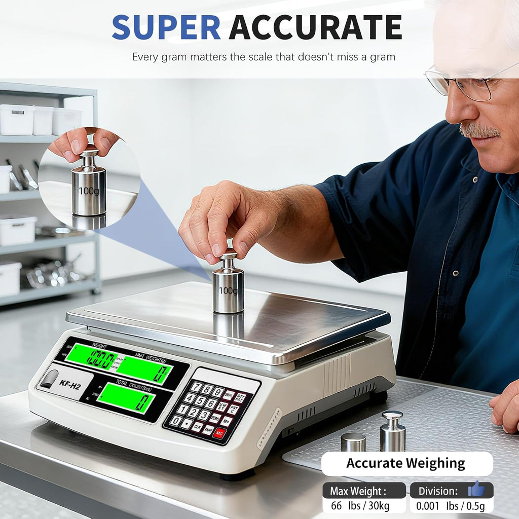 Industrial Counting Scale, 30kg/0.5g Digital Coin Scale for Coin