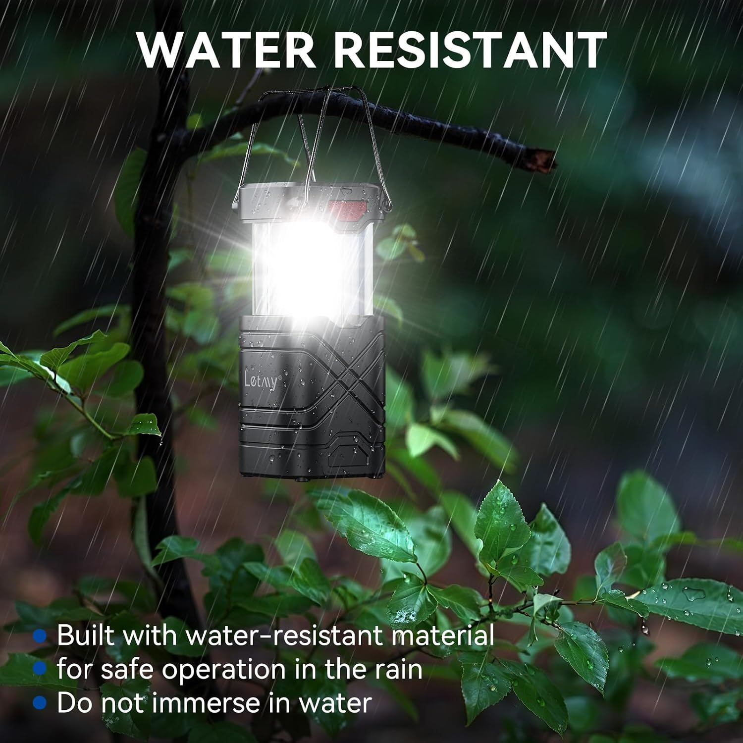 4 Pack Camping Lantern, Rechargeable LED Lanterns, Solar Lantern Battery Powered Hurricane Lanterns Flashlight with 3