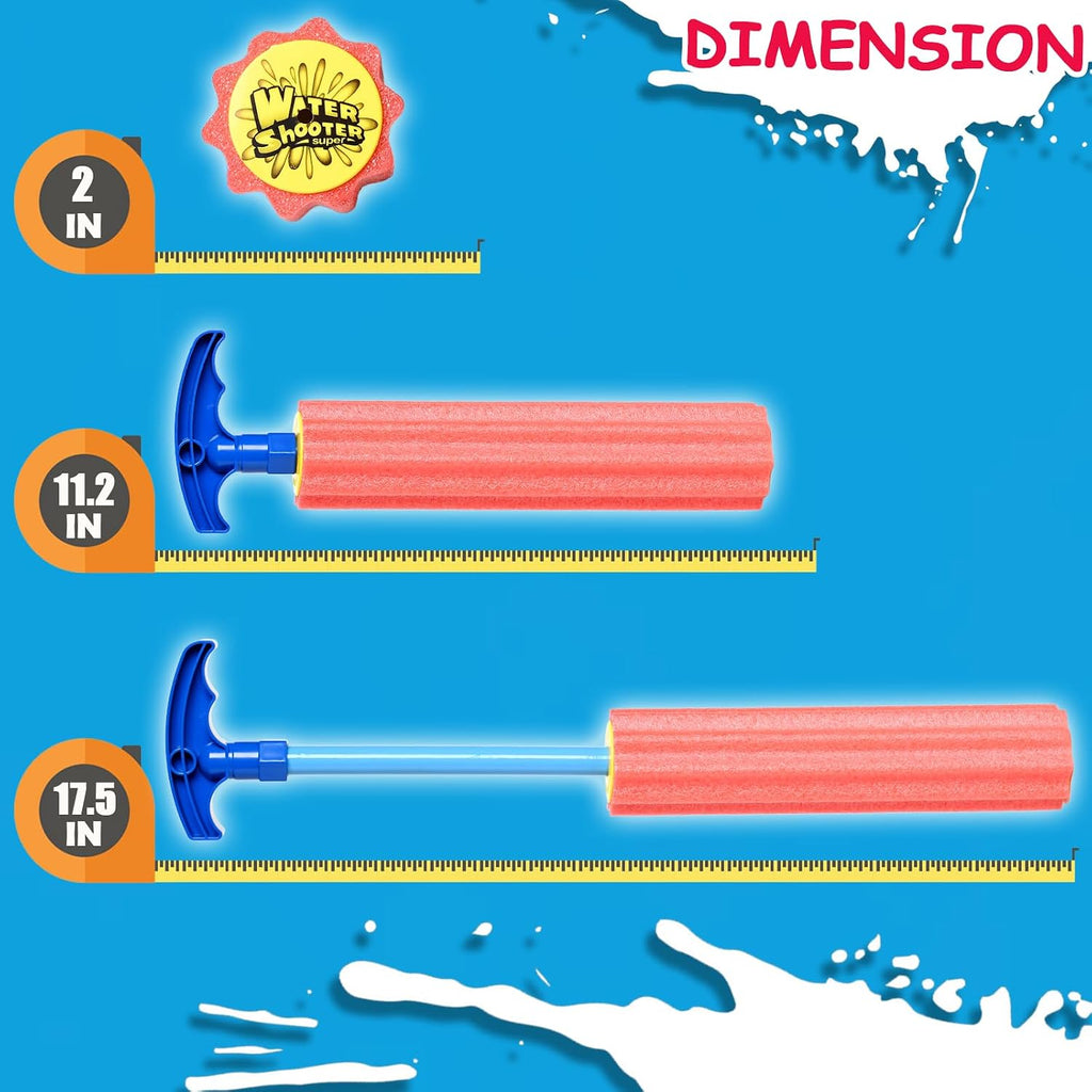 Water Blaster Soaker Guns, 6 Pcs Foam Water Squirters, Kids Adults Boy Girl Squirt Guns for Pool/Beach/Yard Play (Up