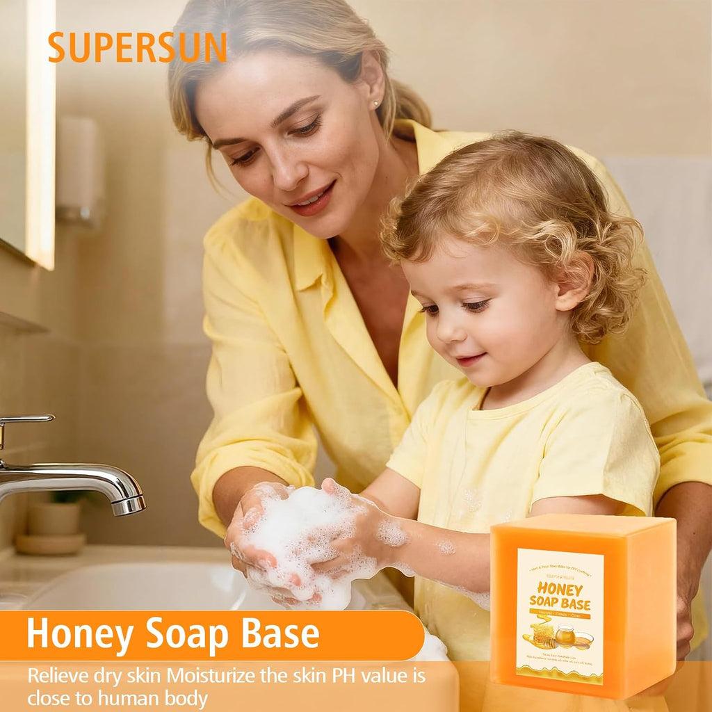2lb Honey Soap Base for Soap Making Supplies,Moisturizing Melt and Pour Sope Base for DIY Handmade,All Natural and