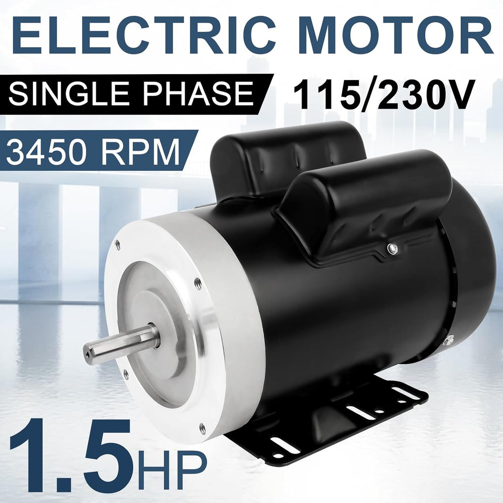 1.5HP General Electric Motor 3450RPM Single Phase TEFC 115/230V CW/CCW