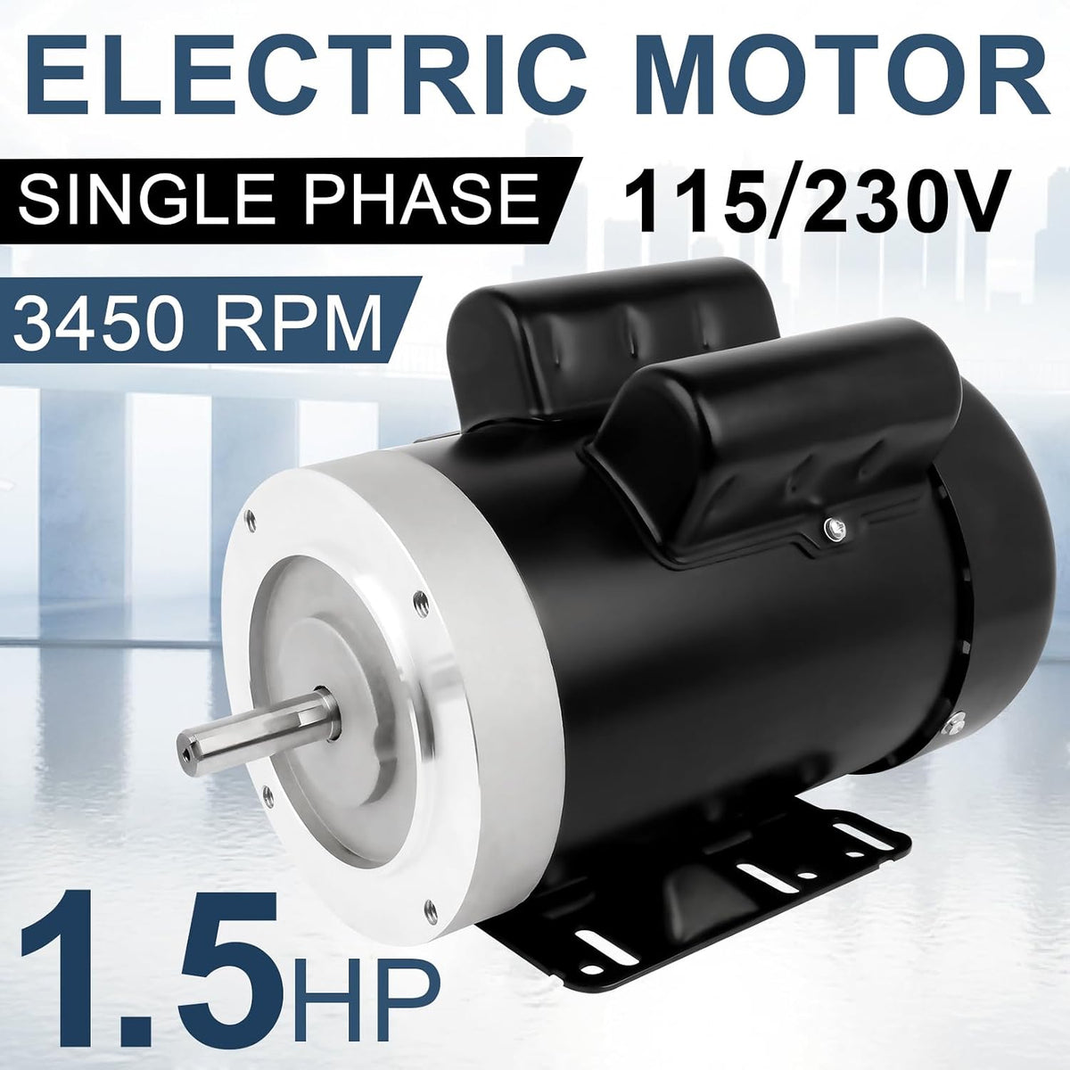 1.5HP General Electric Motor 3450RPM Single Phase TEFC 115/230V CW/CCW