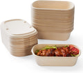 [100% Eco-Friendly] Disposable Food Containers with Lids – Sugarcane Pulp Take Out Boxes, Biodegradable, Compostable