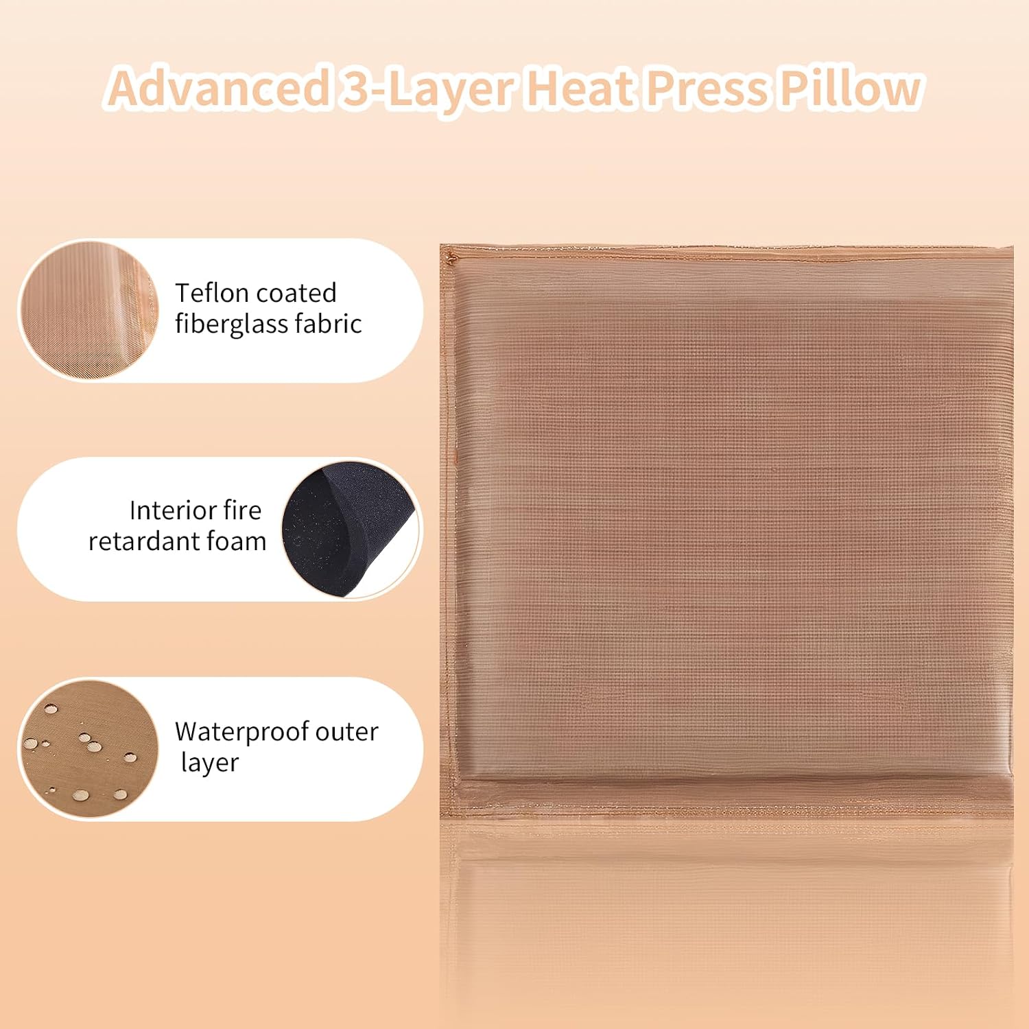 All-in-One Heat Press Pillow Set: Pressing Pillow, Teflon Sheets for Heat Press, Sublimation Accessories, T-Shirt