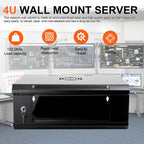 4U Server Rack Enclosure,Wall Mount Network Cabinet with Lock Door&2 Keys