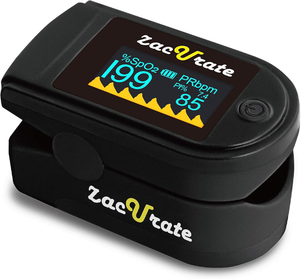 500 Series Fingertip Pulse Oximeter Blood Oxygen Saturation Monitor with Silicon Cover, Batteries and Lanyard, Mystic