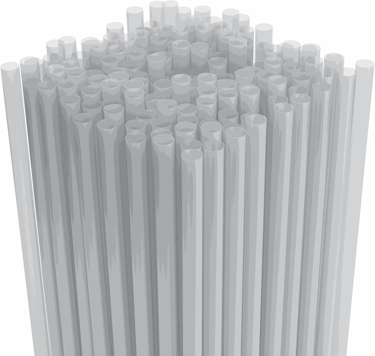 Disposable Plastic Drinking Straws, Straight 7.75-Inch, Clear, 500 Count