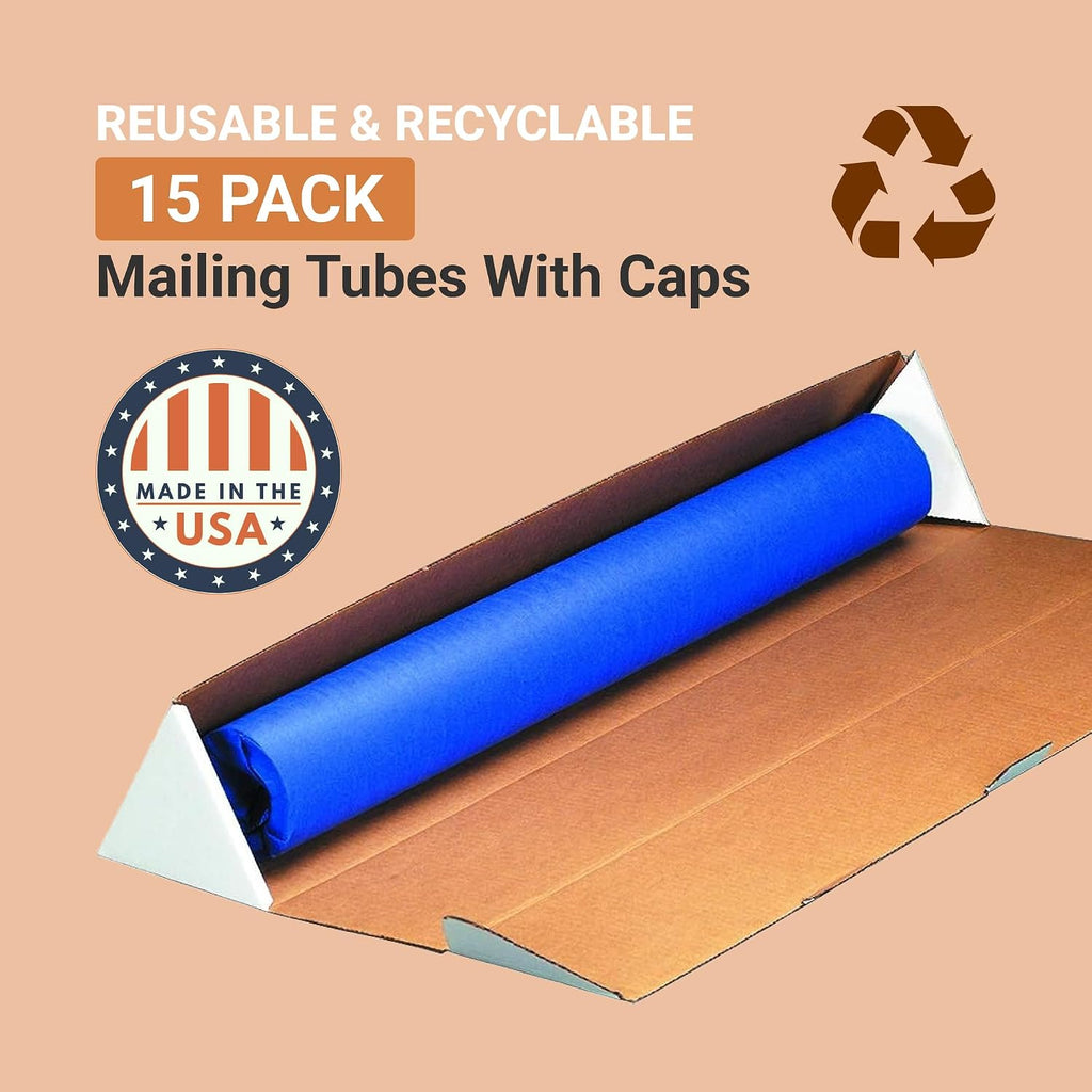 Triangular Mailing Tubes, 24.25" x 2" x 2", 50-Pk