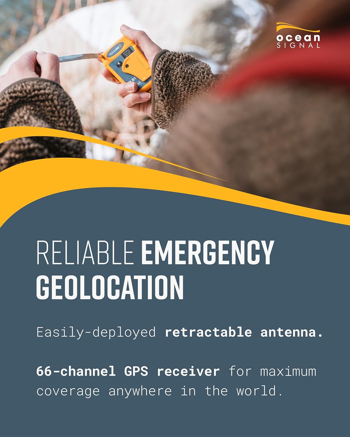 rescueME PLB1 - Compact Satellite SOS Personal Locator Beacon | Global SOS Beacon with GPS Satellite SOS, Alerts