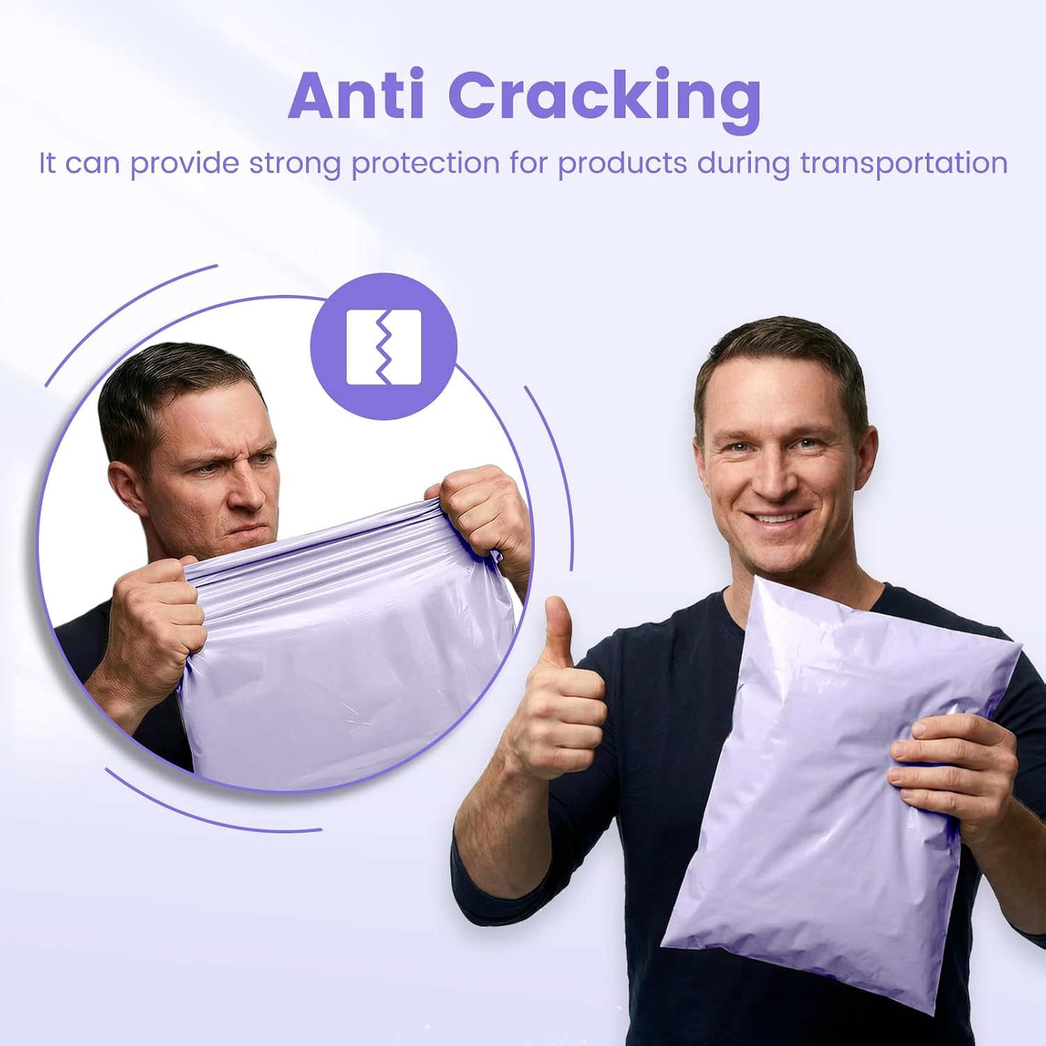 Poly Mailers 12x15.5 50PC Shipping Bags for Clothing Lilac Purple | Self-Seal Waterproof Mailers Poly Bags Shipping