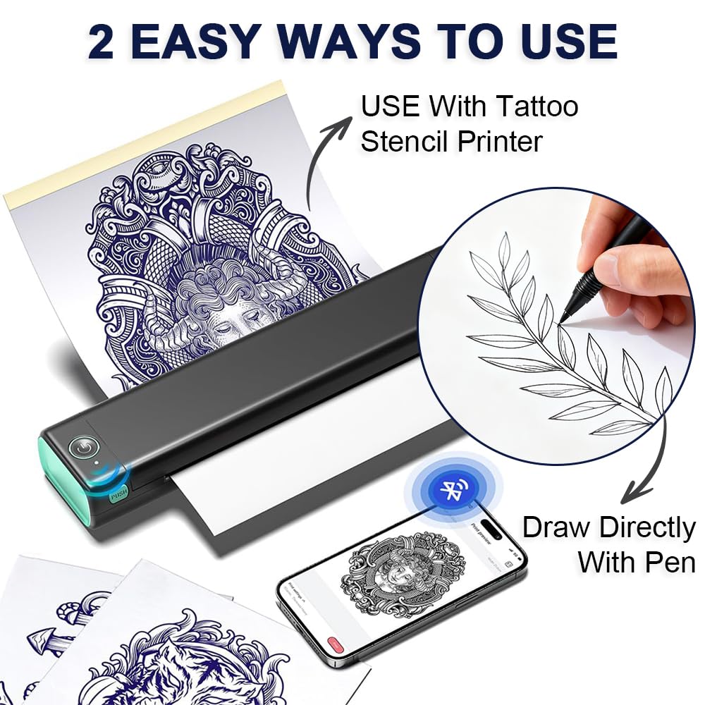 40 Sheets Tattoo Transfer Paper, A4, Crisp Transfer Thermal Stencil Paper