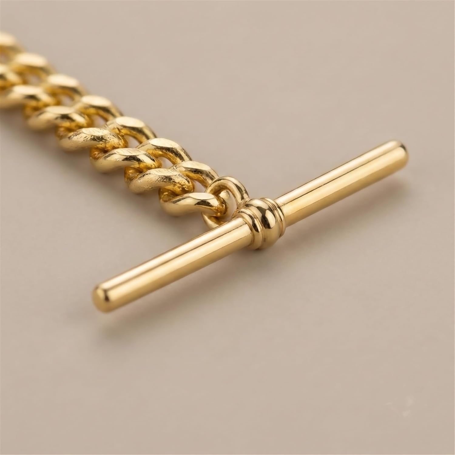 Handmade in The UK Gold Colour Single Albert Pocket Watch Chain with Locket Pendant