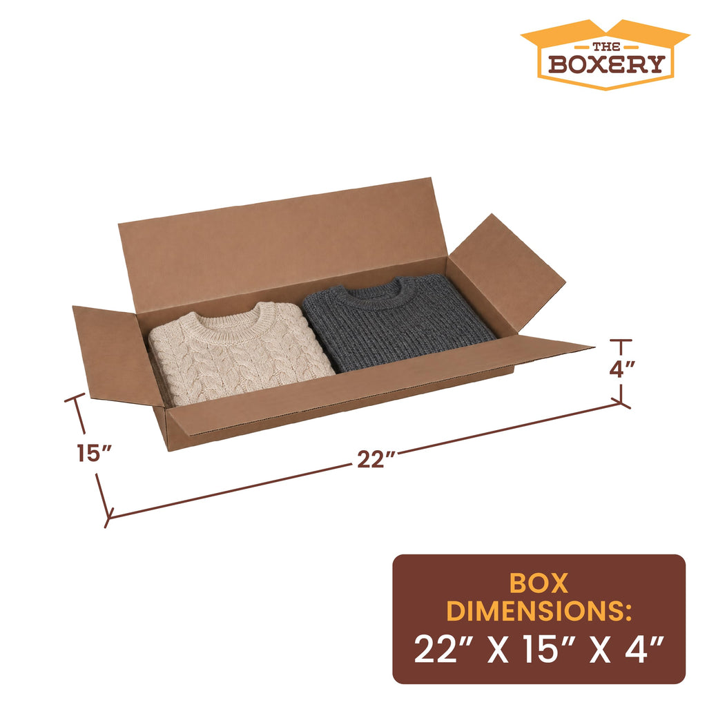 22"x15"x4" Corrugated Shipping Boxes 50-Pack