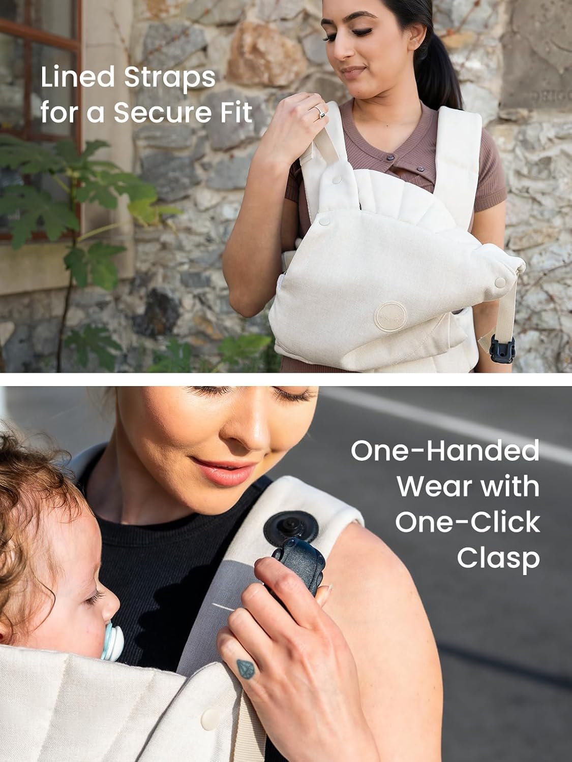 Baby Carrier, One-Click Release Clasp for Easy to Wear, Cozy Wraps Carrier Newborn to Toddler with Head
