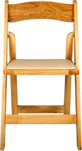 Chivari Folding Stackable Chairs with Comfortable Padded Seats for Weddings and Formal Events (4, Natural)