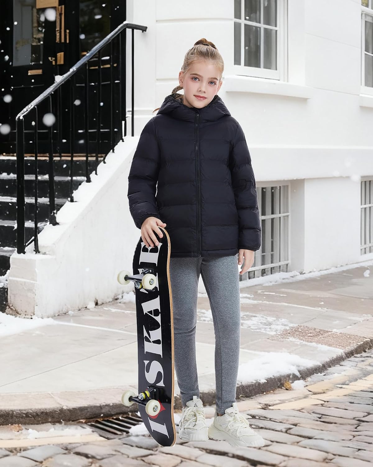 Hooded Puffer Jackets for Girls Lightweight and Packable Autumn a Winter Coat