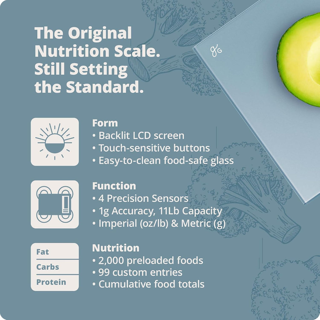 Food Scale with Nutrition Calculator, 2,000 Codes (Blue)