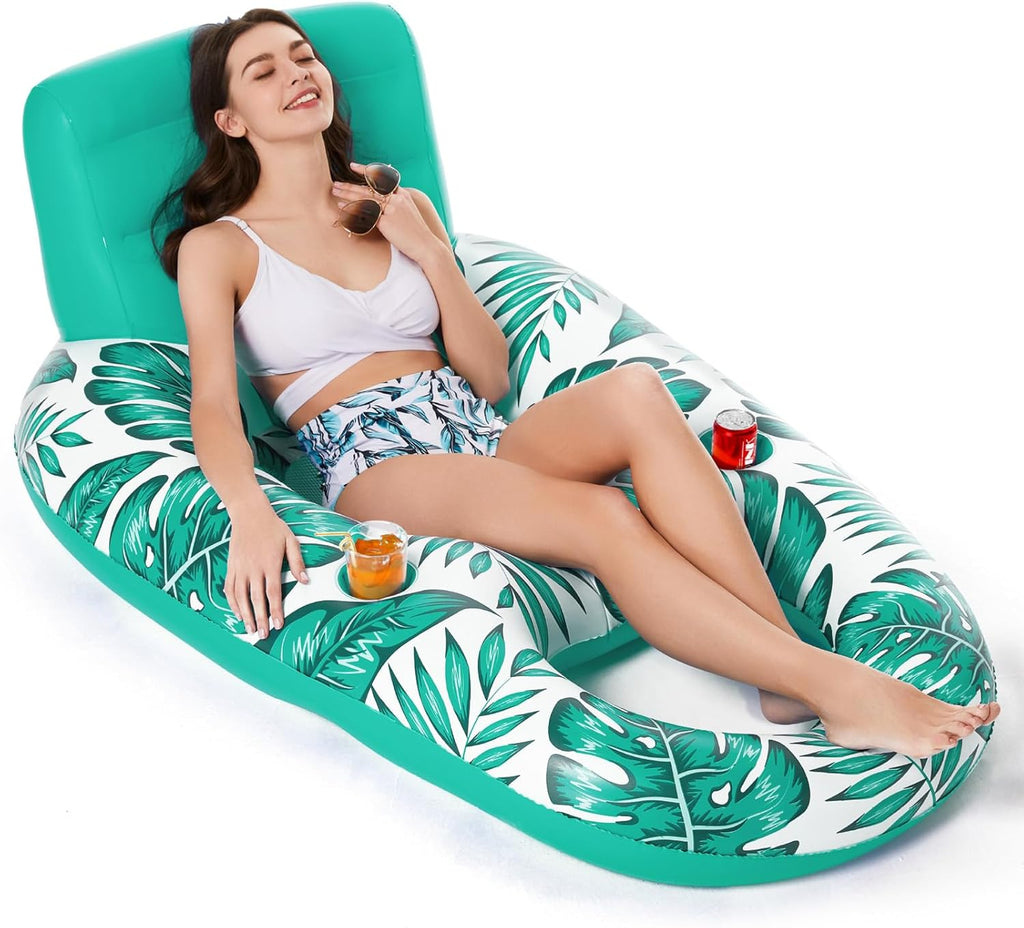 Inflatable Pool Float Adult - Pool Floaties Lounger Floats Raft Floating Chair Water Floaties for Swimming Pool Lake