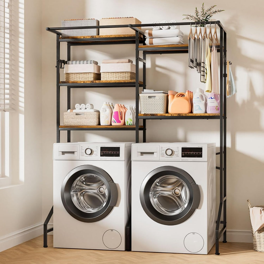 Over The Washer and Dryer Storage Shelf: 5-Tier Heavy Duty