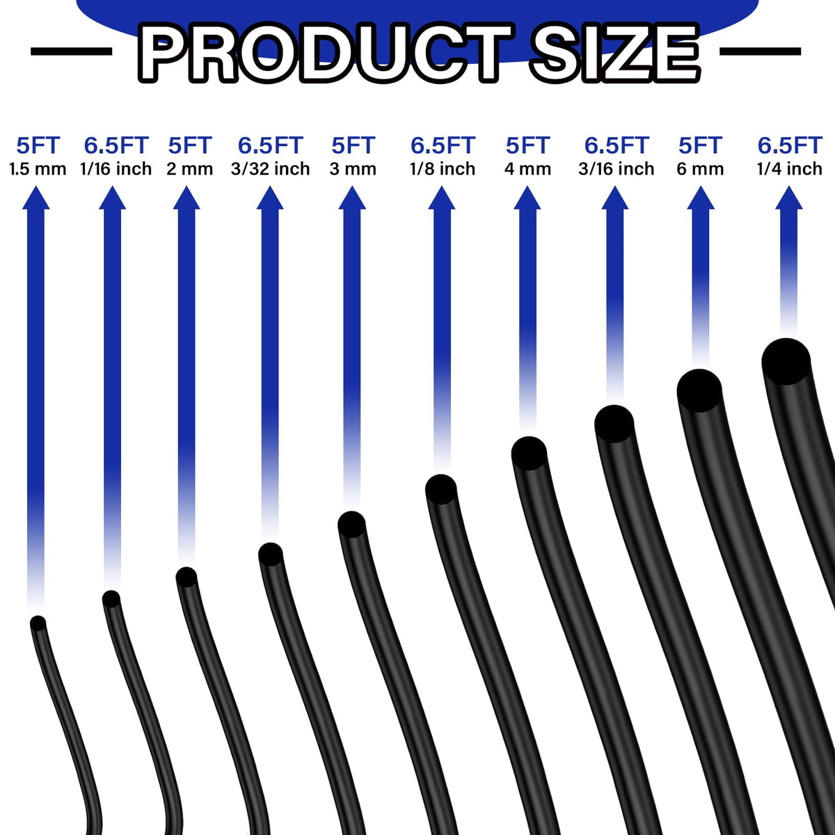 Buna-N O-Ring Splicing Kit, 70A Durometer, Black, 10 Sizes
