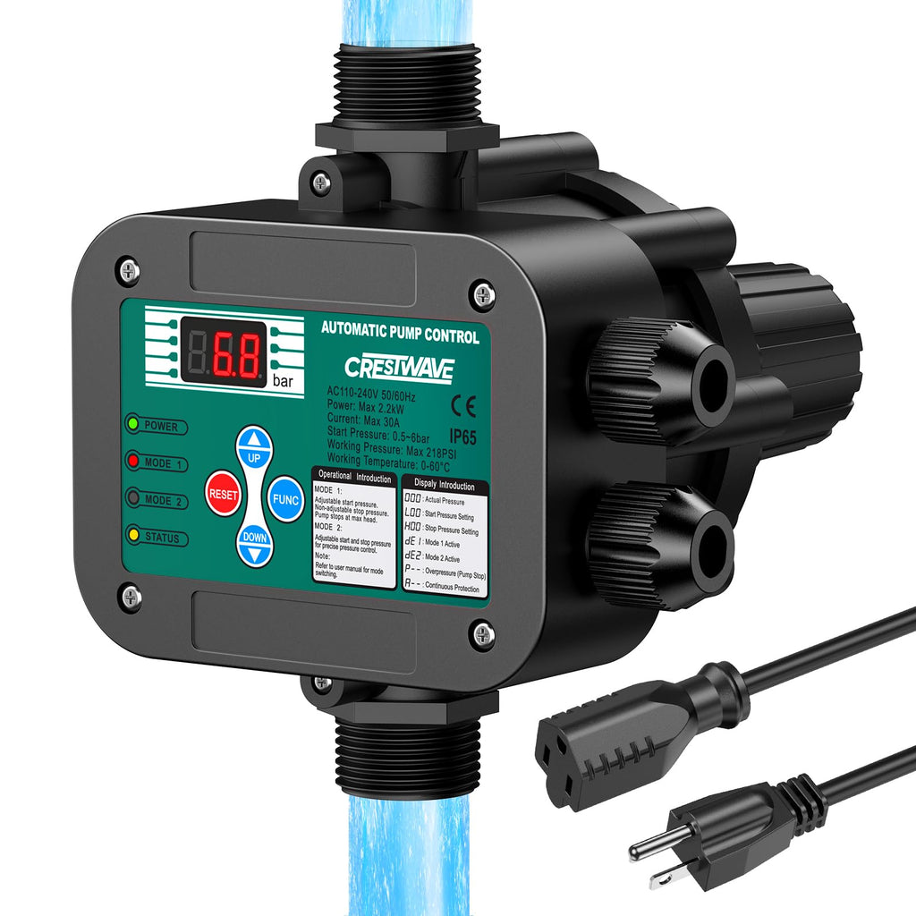 Smart Adjustable Pressure Switch for Well Pump with Dry-Run Protection