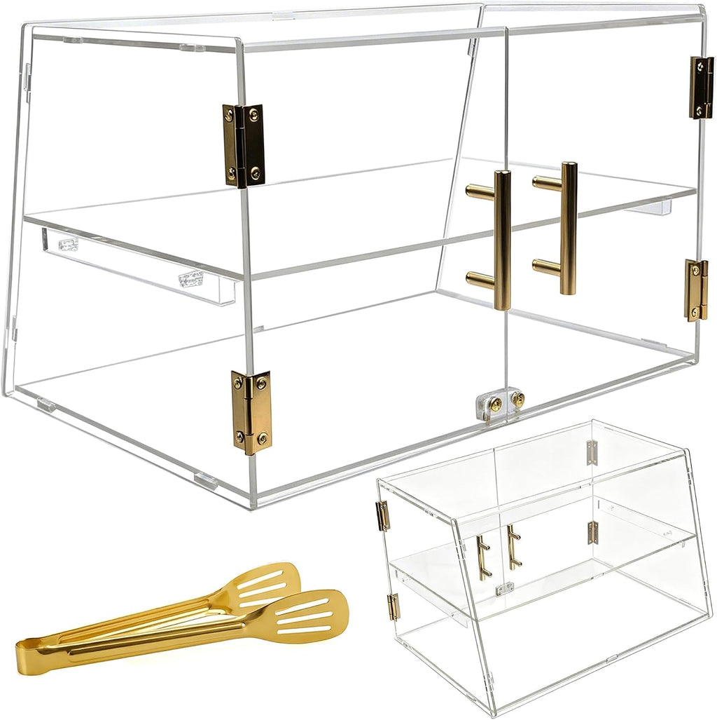 2-Tier Pastry Display Case with Removable Tray