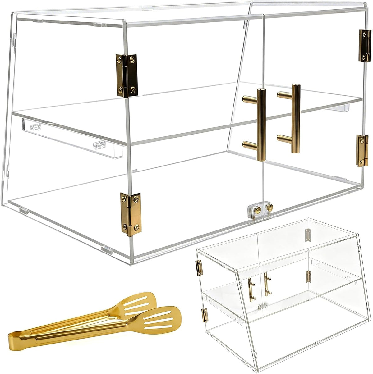 2-Tier Pastry Display Case with Removable Tray