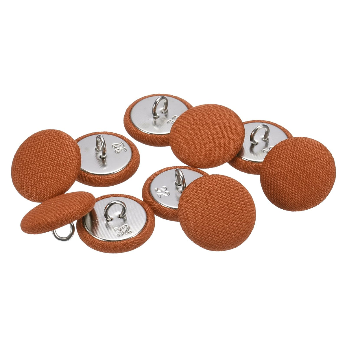 10pcs 32L 20mm 4/5" Fabric Cloth Covered Button,Orange