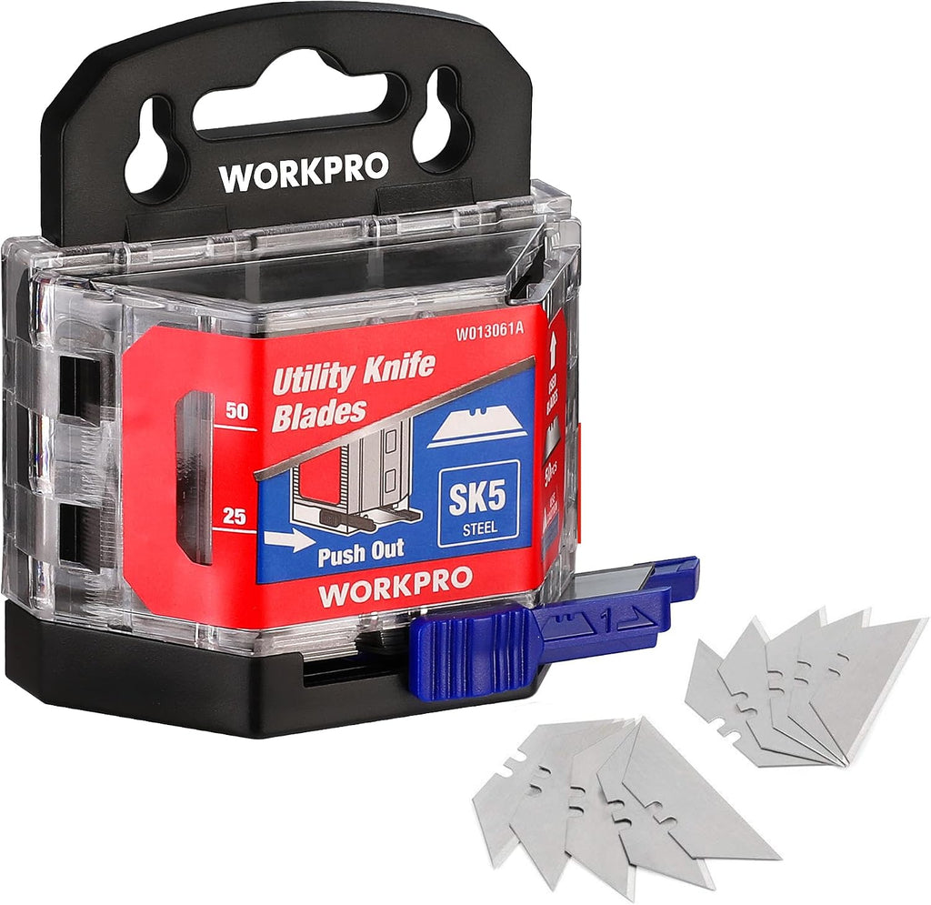 50-Pack Utility Knife Blades with Dispenser