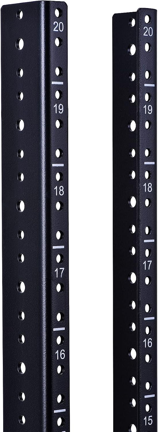 RackPath 20U Vertical Server Rack Rail Pair Kit, DIY Rack Build, 12-24 Screws x80