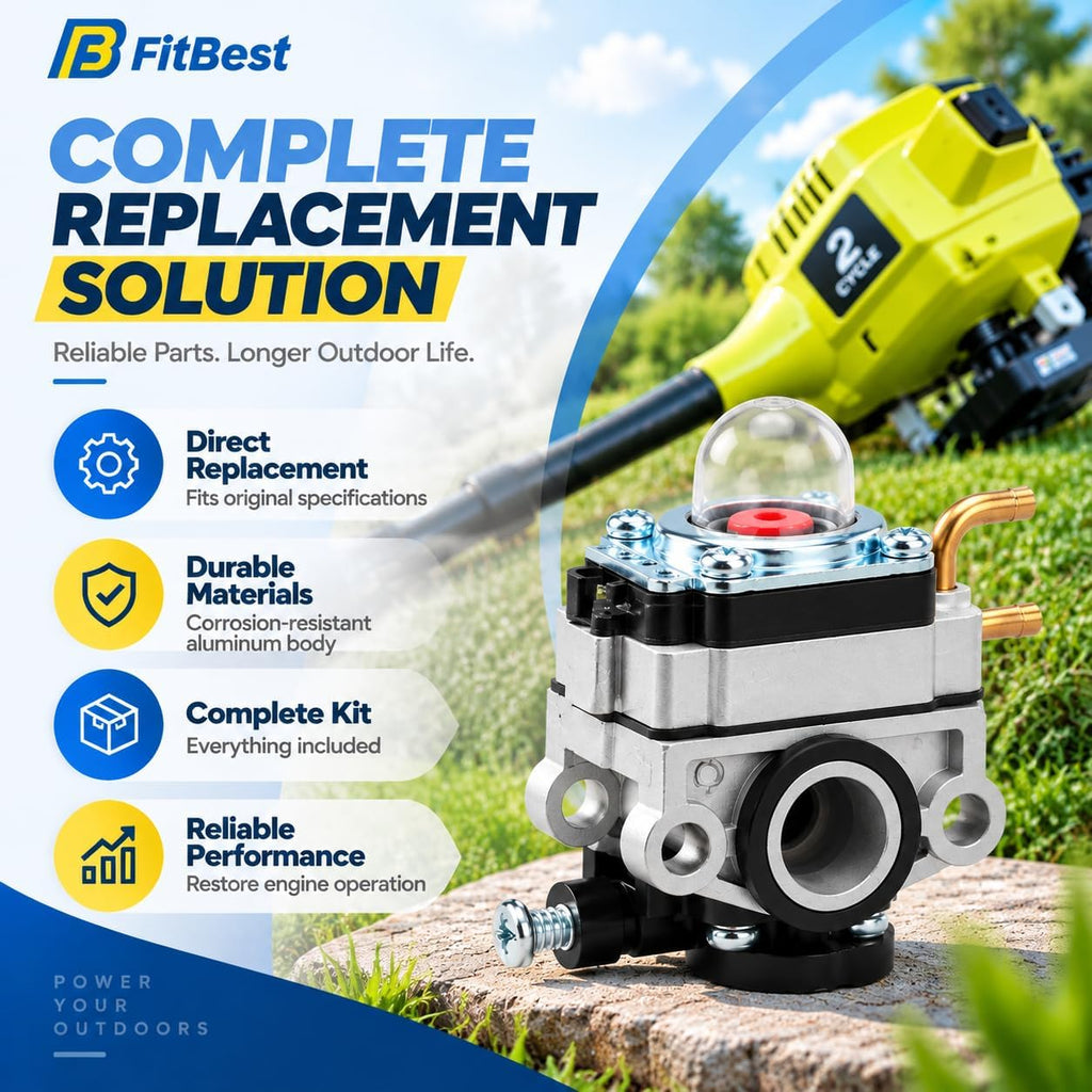 FitBest 753-06258A Carburetor Kit for Ryobi RY251PH 25cc String Trimmers