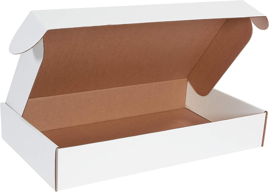 24" Deluxe Shipping Boxes 24"L x 14"W x 4"H, 25-Pack - White Box Mailers for Packaging, Storage, Gifts or Bulk