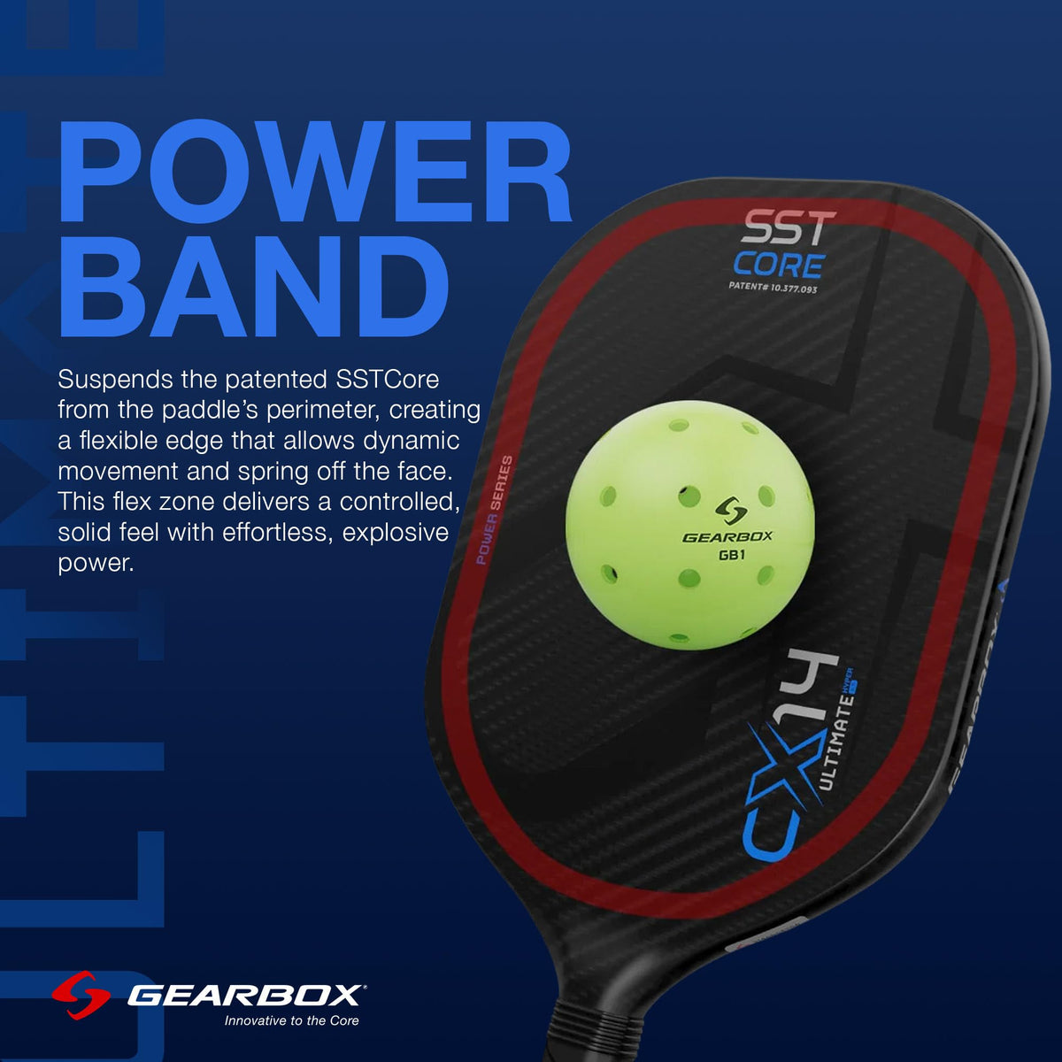Gearbox CX14H Ultimate Power Hyper Pickleball Paddle | 3 5/8" Handle (Small)