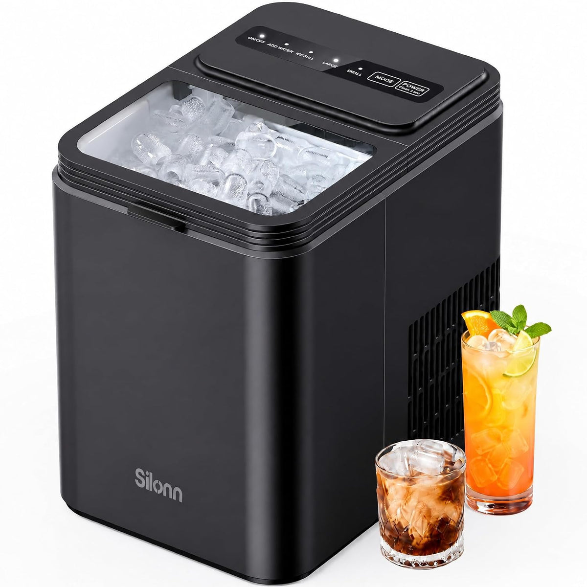 Ice Maker Countertop, 8 Cubes in 6 Mins, 26.5lbs/24H, Self-Cleaning