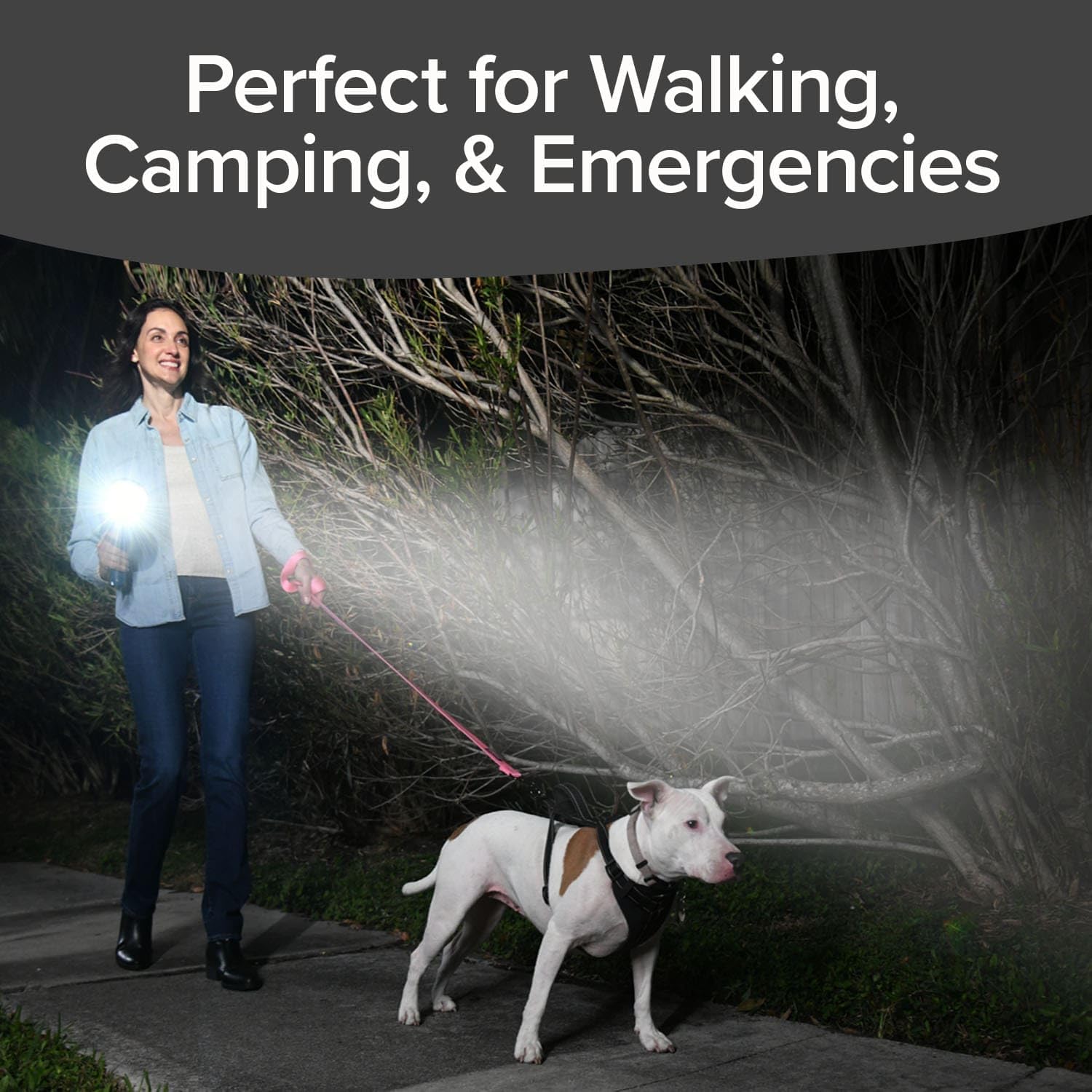 Platinum Rechargeable Spotlight, Tactical Flashlight, 10 Modes | Super Bright Rechargeable Spotlight with 10 Light