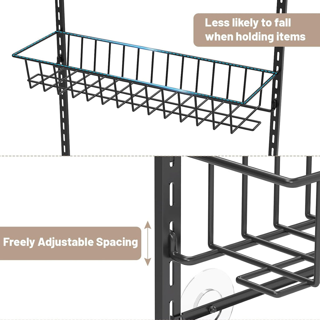 8-Tier Pantry Door Oragnizer, Over The Door Pantry Organizer Rack and Storage, Hanging Spice Rack Shelves Door, Home