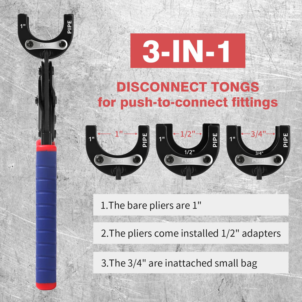 PLANEKO Disconnect Tongs Tool Sized 1”, 3/4”, 1/2” Remove for Pipe Fitting