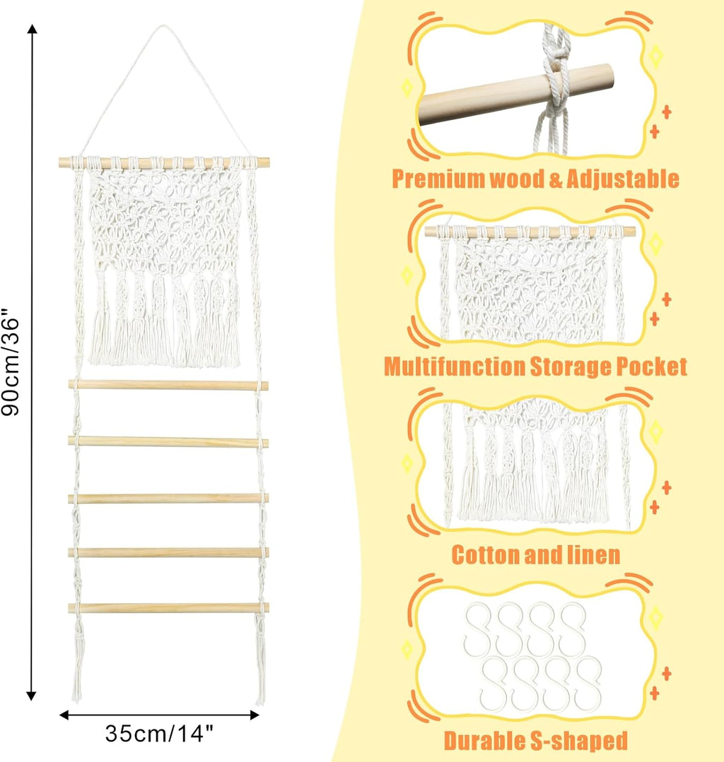 Hair Claw Clip & Headband Holder Organizer, Large Capacity Mesh Pocket | Hanging Storage with Adhesive Hook, Hair