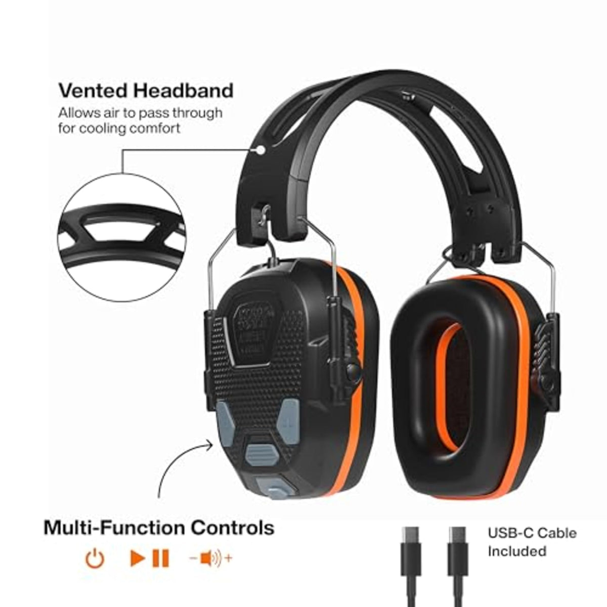 AESEM2 Slim Bluetooth 5.4 Hearing Protection Earmuffs
