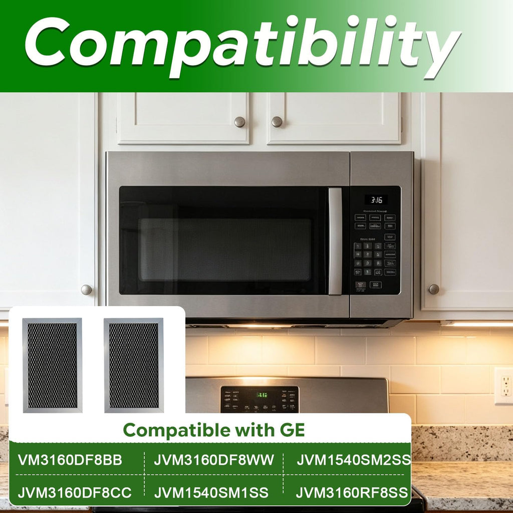 2PCS Microwave Grease Filter Compatible with GE JVM3160DF8BB