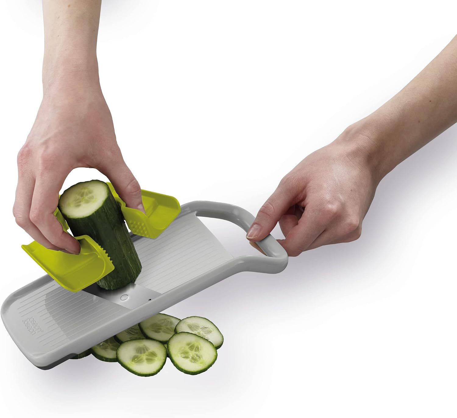 Duo Multi-Grip Mandoline, Fruit and Vegetable Slicer with Precision Food Grip, White
