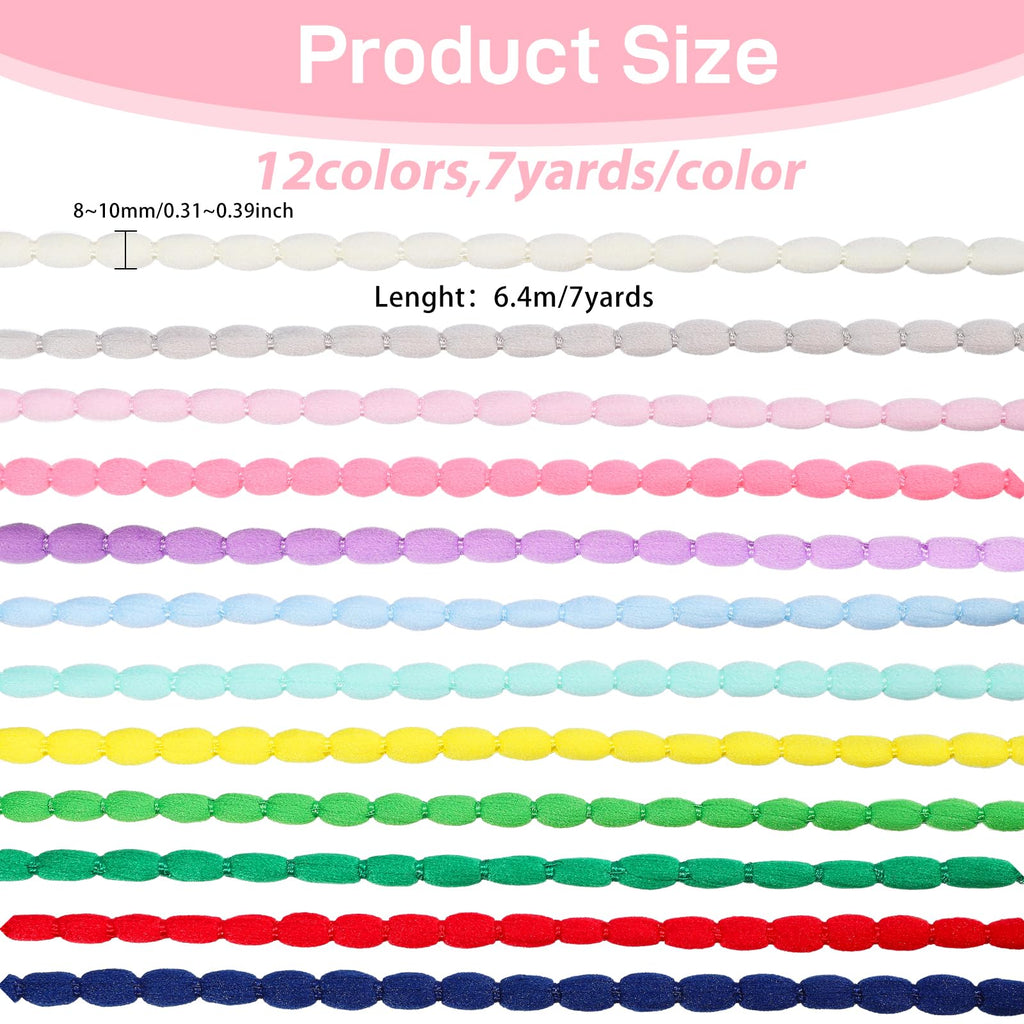 84 Yards 12 Colors Mini Pom Pom Fringe Trim